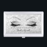 Beauty Lashes Makeup Stylist Silver Gray Glitzer1 Visitenkarten Etui<br><div class="desc">FlorenceK Luxus-Kollektion für Schönheitssalon</div>