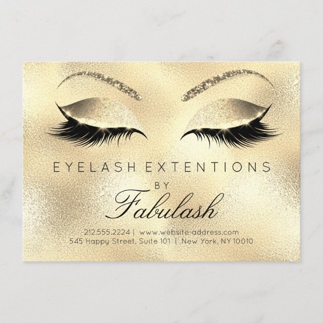 Beauty Lashes Verlängerung Salon Aftercare Gold Gl (Vorderseite)