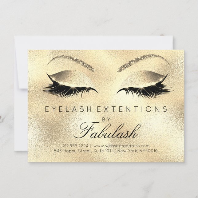 Beauty Lashes Verlängerung Salon Aftercare Gold Gl (Vorderseite)