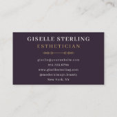 Beauty Lila Gold Wavy Wasserfarbe Visitenkarte (Rückseite)