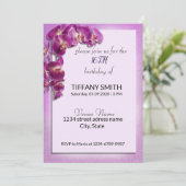 Beauty Lila Orchid Einladung (Stehend Vorderseite)