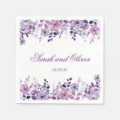 Beauty Lila Wedding Serviette (Vorderseite)