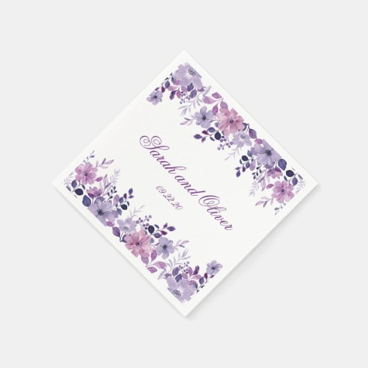 Beauty Lila Wedding Serviette (Ecke)