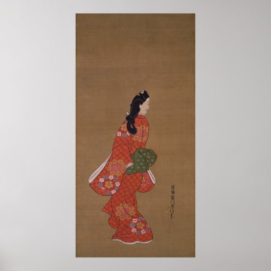 Beauty Looking Back by Hishikawa Moronobu Poster (Vorne)
