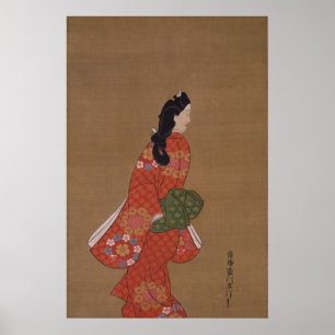 Beauty Looking Back by Hishikawa Moronobu Poster