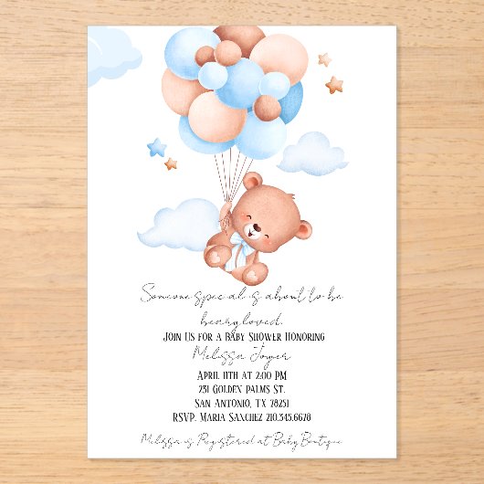Beauty Loved Baby Shower Invitation  Acryleinladungen (Vorderseite)
