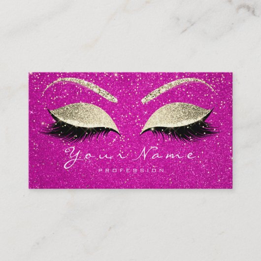 Beauty Loyalty Card 10 Lash Hot Pink Gold Crown Treuekarte (Vorderseite)