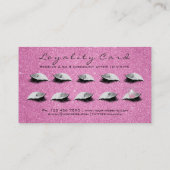 Beauty Loyalty Card 10 Lash Pink Gray Silver Crown Treuekarte (Rückseite)