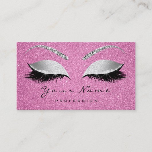 Beauty Loyalty Card 10 Lash Pink Gray Silver Crown Treuekarte (Vorderseite)