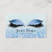 Beauty Loyalty Card 10 Makeup Lashes Blue Glitzer1 Treuekarte (Vorderseite)