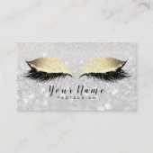 Beauty Loyalty Card 10 Makeup Lashes Gold Gray WOW Treuekarte (Vorderseite)