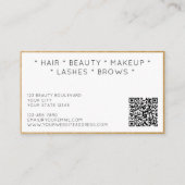 Beauty Makeup Artist Eyelashes QR Code Visitenkarte (Rückseite)