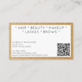 Beauty Makeup Artist Eyelashes QR Code Visitenkarte (Rückseite)