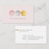 Beauty Makeup Artist Palette Rosa / Silber / Gold Visitenkarte (Vorne/Hinten)