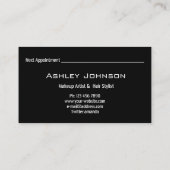 Beauty Makeup Artist Termin Karte Grau Pink (Rückseite)