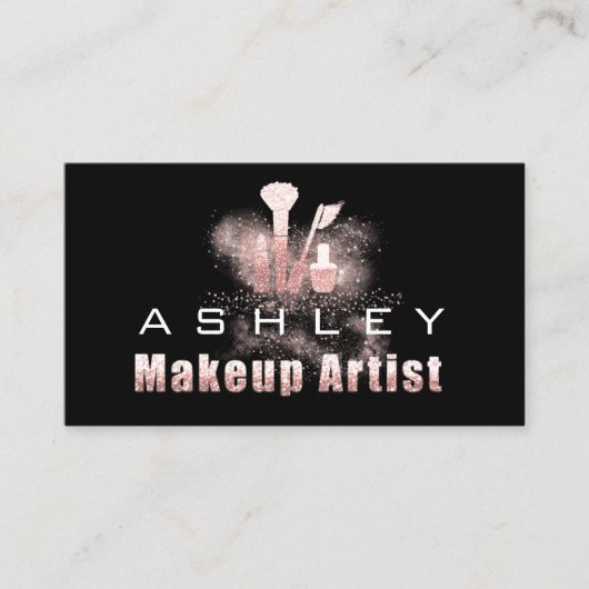 Beauty Makeup Artist Termin Karte Grau Pink (Vorderseite)