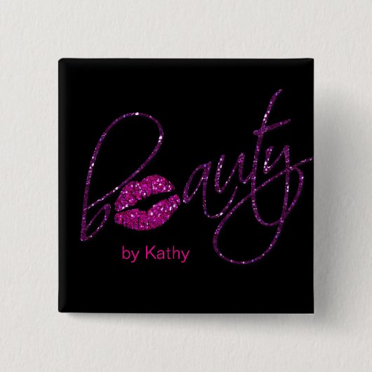 Beauty Makeup Cosmetology Salon Nail Hair Button 2 (Vorderseite)