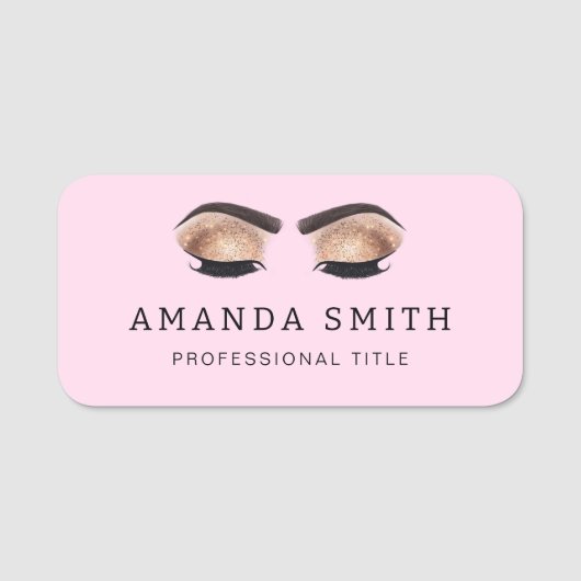 Beauty Makeup Eyebrows & Eyelashes Beruflich Namensschild (Vorderseite)