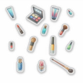 Beauty Makeup Kosmetikartikel Aufkleber (Vorderseite)