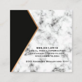 Beauty-Metallic-Logo | QR-Code | Bus zum Marmorpla Quadratische Visitenkarte (Rückseite)