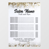 Beauty Nail Salon Preisliste Menü Gold Konfetti Fensteraufkleber (Blatt)