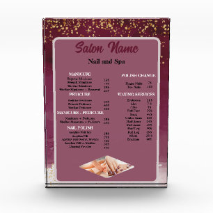 Beauty Nail Salon Preisliste Menü lila Fotoblock