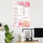 Beauty Nail Salon Preisliste Poster (Heimbüro)