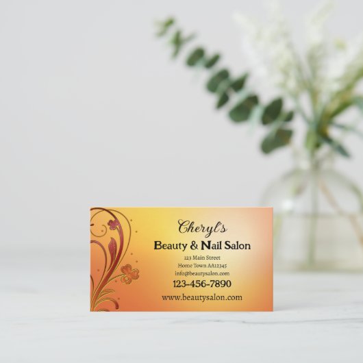 Beauty & Nail Salon Termin Business Card (Stehend Vorderseite)