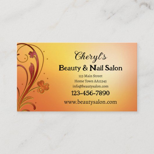 Beauty & Nail Salon Termin Business Card (Vorderseite)