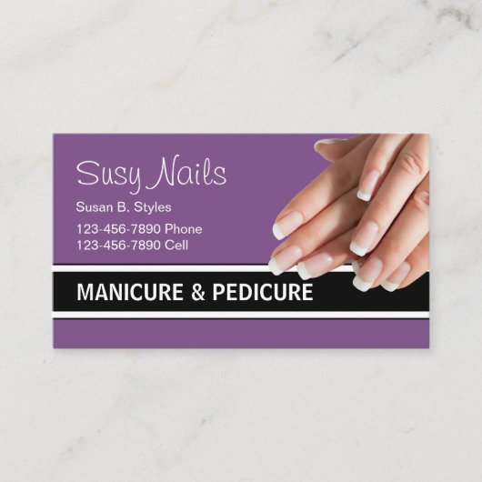 Beauty Nails Manicure Design Visitenkarte (Vorderseite)