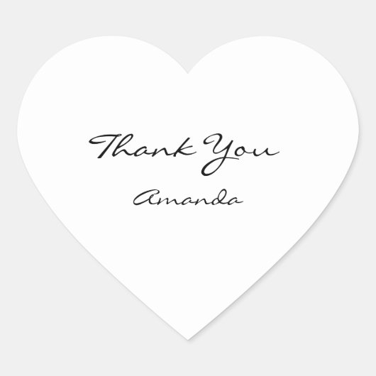 Beauty Name Bridal Heart Danke Schwarz-weiß Herz-Aufkleber (Vorderseite)