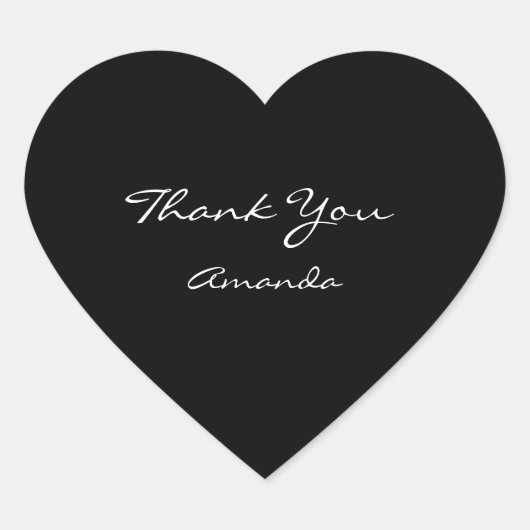 Beauty Name Bridal Heart Danke Schwarz-weiß Herz-Aufkleber (Vorderseite)