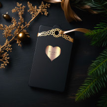 Beauty Name Bridal Heart Danke Sepia Gold Metallic