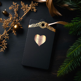 Beauty Name Bridal Heart Danke Sepia Gold Metallic Herz-Aufkleber