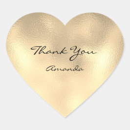 Beauty Name Bridal Herz Danke Champaigne Metallic Herz-Aufkleber