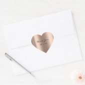 Beauty Name Bridal Herz Danke Rose Gold Metallic Herz-Aufkleber (Umschlag)