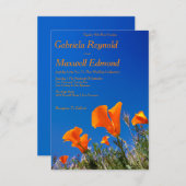 Beauty Nature Floral California Poppy Wedding Einladung (Vorne/Hinten)