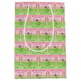 Beauty Peony Vertical Gift Bag Mittlere Geschenktüte