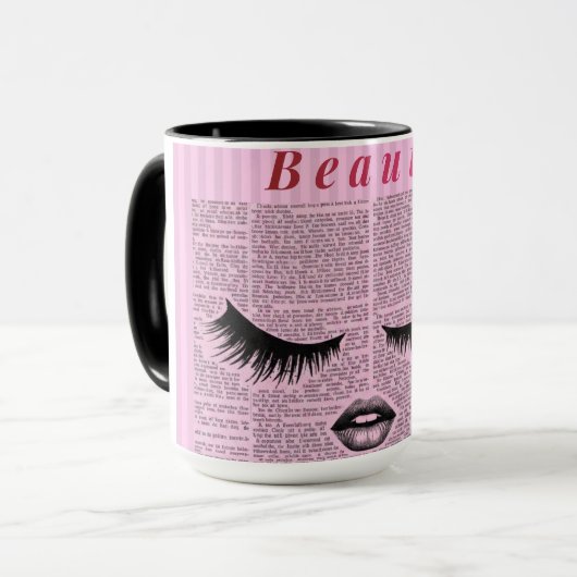 Beauty Pink Feminine Combo Mug – Fashion Aesthetic Tasse (Vorderseite Links)