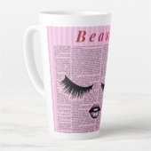 Beauty Pink Feminine Latte Mug – Fashion Aesthetic Milchtasse (Linke Ecke)