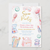 Beauty Pink Gold Wellness-Center Party Geburtstag  Einladung (Vorderseite)