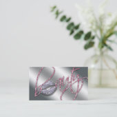 Beauty Pink Sparkle Lippen Glitzer Text Visitenkarte (Stehend Vorderseite)