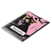 Beauty Pink und Black Pop Malerei Notizblock (Linke Seite)