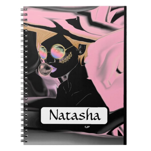 Beauty Pink und Black Pop Malerei Notizblock (Vorderseite)