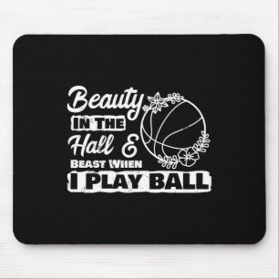 Beauty Play Bysketbyll Player Girl Byller Sporty B Mousepad