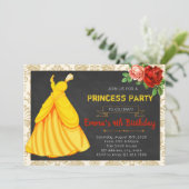 Beauty Princess Geburtstagsfeier Einladung (Stehend Vorderseite)