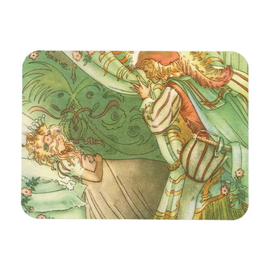Beauty Princess, Vintage Märchen Magnet (Horizontal)
