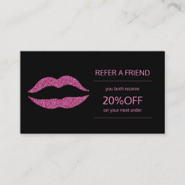 Beauty Products Distributor Pink Lips Referenz Empfehlungskarte