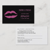 Beauty Products Distributor Pink Lips Referenz Empfehlungskarte (Vorne/Hinten)