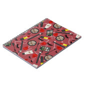 Beauty-Produktmuster auf einem roten Hintergrund Notizblock (Linke Seite)